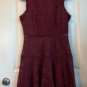 Altar'd State Lace Mini Dress - Deep Burgundy